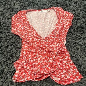 Rebel Sugar Red and White Floral Top